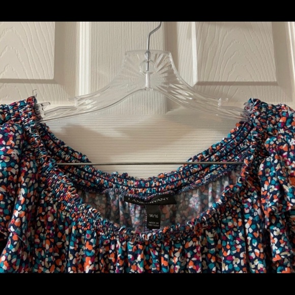 Lane Bryant Multicolor Off Shoulder Blouse 14/16 - Picture 3 of 7